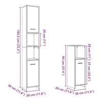 4-delige Badkamermeubelset bewerkt hout sonoma eikenkleurig - thumbnail