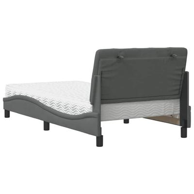 Bed met matras stof donkergrijs 100x200 cm