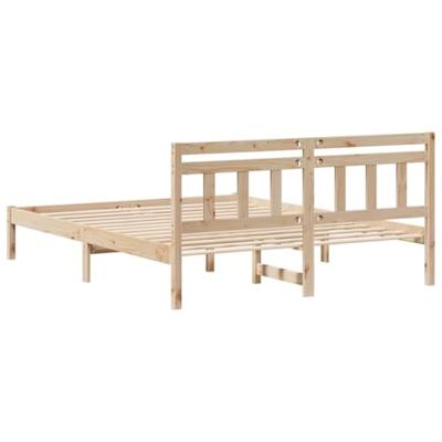 Bedframe met hoofdeinde Bruin 140 x 200 cm Massief grenenhout