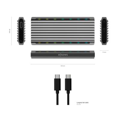 Hard drive hoes Aisens ASM2-RGB011GR Grijs Hard drive hoes Aisens ASM2-RGB011GR Grijs