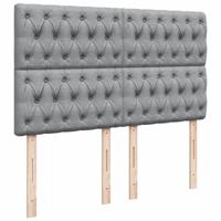 Boxspring met matras stof lichtgrijs 160x200 cm - thumbnail