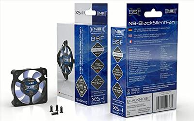 NoiseBlocker BlackSilent XS2 PC-ventilator Zwart, Blauw (doorschijnend) (b x h x d) 50 x 50 x 10 mm