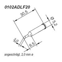 Ersa 0102ADLF20 Soldeerpunt Schuin Grootte soldeerpunt 2 mm Inhoud: 1 stuk(s) - thumbnail