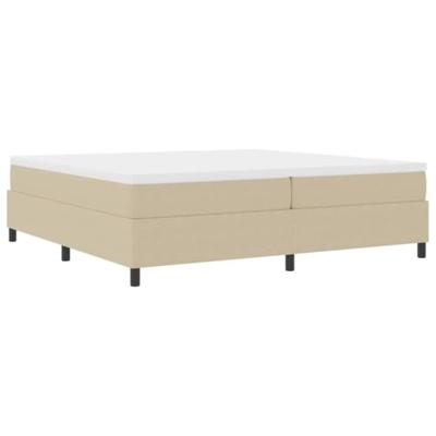 Boxspring bed Lichtgrijs en wit. 203 x 200 x 60 cm