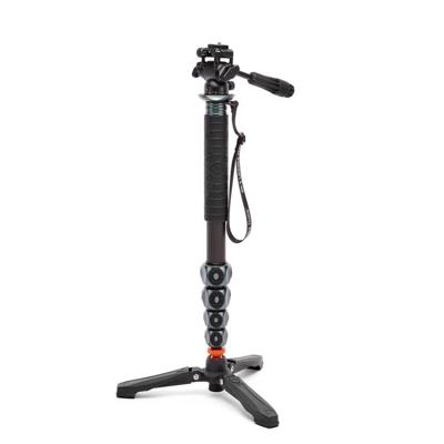 3 Legged Thing Legends Alana Monopod Metallic Slate Grey Kit with DOCZ2 Foot Stabilizer & AH Trinity Darkness, Matte Black