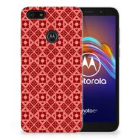 Motorola Moto E6 Play TPU bumper Batik Rood - thumbnail