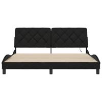 Bedframe met LED zonder matras 180x200 cm stof zwart - thumbnail