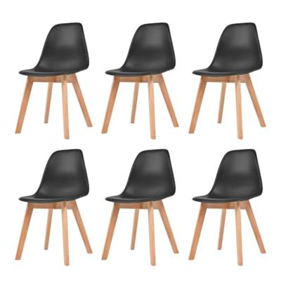VidaXL Eetkamerstoelen 6 st kunststof zwart