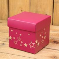 Bonbon doosjes - Chocolade doosje - Kubus Cerise sterren - 24 stuks - thumbnail