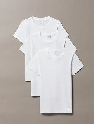 Calvin Klein 3-pack dames lounge T-shirts - Crew neck - 100% katoenen dames ondershirts met ronde hals en korte mouw