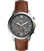 Horlogeband Fossil FS5408 Leder Bruin 22mm - thumbnail