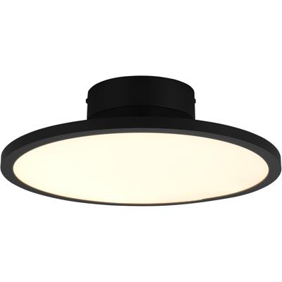 LED Plafondlamp - Plafondverlichting - Trion Trula - 29W - Warm Wit 3000K - Dimbaar - Rond - Mat Zwart - Aluminium