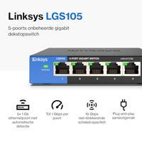 Linksys 5-poorts Gigabit - desktopswitch (LGS105) - thumbnail