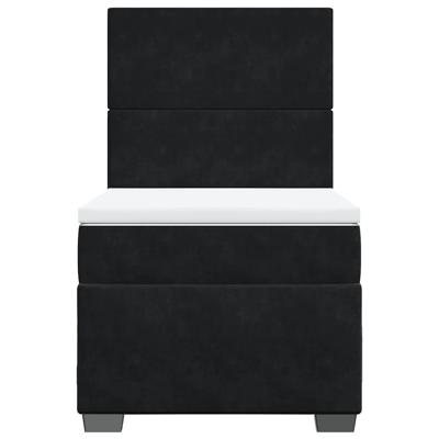 Boxspring met matras fluweel zwart 160x200 cm