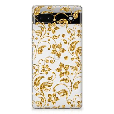 Google Pixel 6A | TPU Case | Gouden Bloemen Google Pixel 6A | TPU Case | Gouden Bloemen