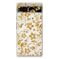 Google Pixel 6A | TPU Case | Gouden Bloemen - thumbnail