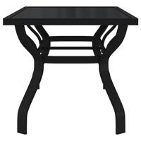 Tuintafel 180x80x70 cm staal en glas zwart - thumbnail