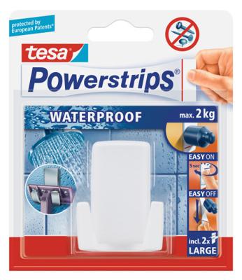 tesa POWERSTRIPS® Waterproof scheermeshouder Wit Inhoud: 1 stuk(s)