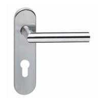 Intersteel Deurkruk Hoek 90° op schild profielcilindergat 55mm - RVS - thumbnail