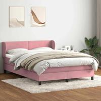 Boxspring met matras fluweel roze 160x220 cm - thumbnail