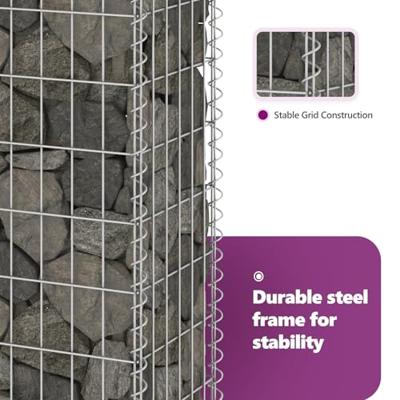 VidaXL Schanskorfmuur met deksels 60x30x100 cm gegalvaniseerd staal