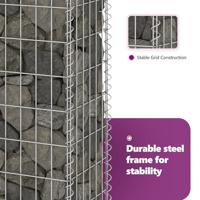 Schanskorfmuur met deksels 60x30x100 cm gegalvaniseerd staal - thumbnail