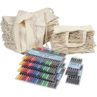 Creativ Company Groepsset rugzakken en tassen met stiften, afm 27,5x30 cm, diverse kleuren, 1 set - thumbnail