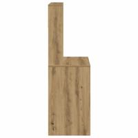 Bureau met schappen 100x45x140 cm bewerkt hout artisanaal eiken - thumbnail