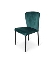 Stapelstoel Brooklyn metalen frame zitting velours Groen - thumbnail