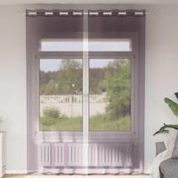 VidaXL Gordijnen voile met doorvoertules 2 st 140x300 cm paars - thumbnail