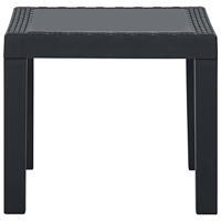 3-delige Loungeset met kussens kunststof grijs - thumbnail