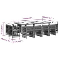 13-delige Tuinset met kussens poly rattan bruin - thumbnail