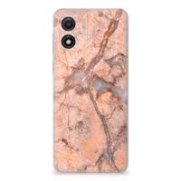 Motorola Moto E13 | TPU | Siliconen hoesje | Marmer Oranje - thumbnail