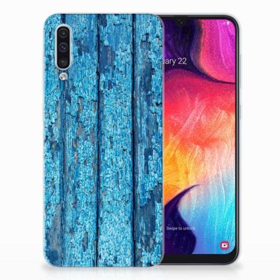 Samsung Galaxy A50 | Bumper Hoesje | Wood Blue