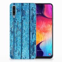 Samsung Galaxy A50 | Bumper Hoesje | Wood Blue - thumbnail