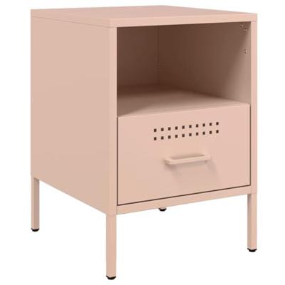 Nachtkastjes 2 st 36x39x50,5 cm staal roze