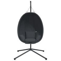 VidaXL Hangstoel met standaard stof en staal antracietkleurig - thumbnail