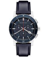 Horlogeband Burberry BU9383 Leder Blauw 22mm - thumbnail