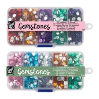 Creative Craft Group Decoratiestenen in opbergbox - 10 kleuren - thumbnail