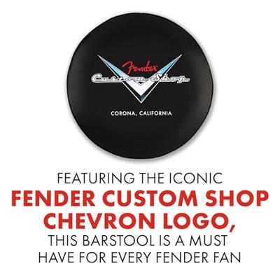 Fender Custom Shop Logo Barstool 30" Black/Chrome gitaarkruk (76 cm)