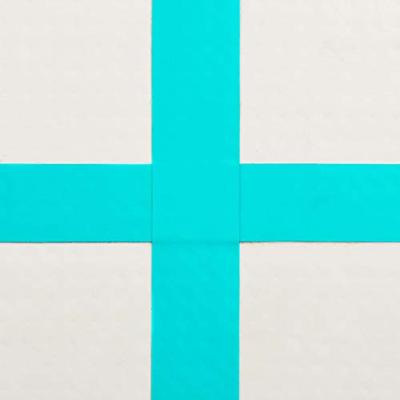Gymnastiekmat met pomp opblaasbaar 200x200x10 cm PVC groen