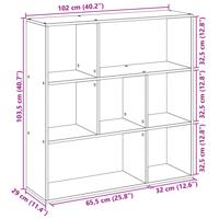 Boekenkast 102x29x143 cm bewerkt hout grijs sonoma eikenkleurig - thumbnail