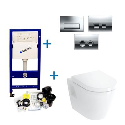 Geberit up100 Toiletset Plieger Milano | Wandcloset | Wit | Delta Drukplaat