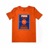 T-Shirt met Korte Mouwen voor kinderen Puma Bppo Basket Blank Ba Oranje - Maat: 11-12 Jaar - thumbnail
