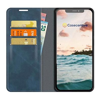 Casecentive Magnetische Leren Wallet iPhone 14 Pro Max blauw