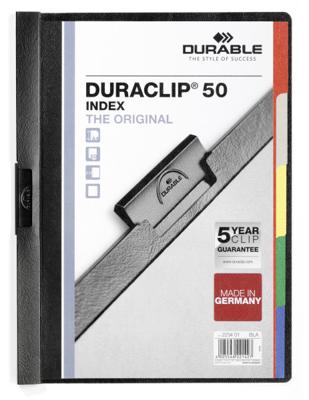 Durable DURACLIP® INDEX 50 223401 DIN A4 Zwart