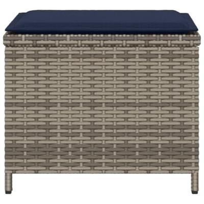 Tuinkrukken 4 st met kussens 40x40x35 cm poly rattan grijs Tuinkrukken 4 st met kussens 40x40x35 cm poly rattan grijs