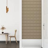 VidaXL Wandpanelen 12 st 1,62 m² 90x15 cm kunstleer cappuccinokleurig - thumbnail