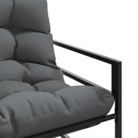 Tuinbank met kussen 113 cm staal antracietkleurig - thumbnail