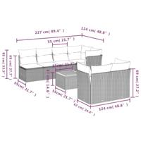 8-delige Loungeset met kussens poly rattan beige - thumbnail